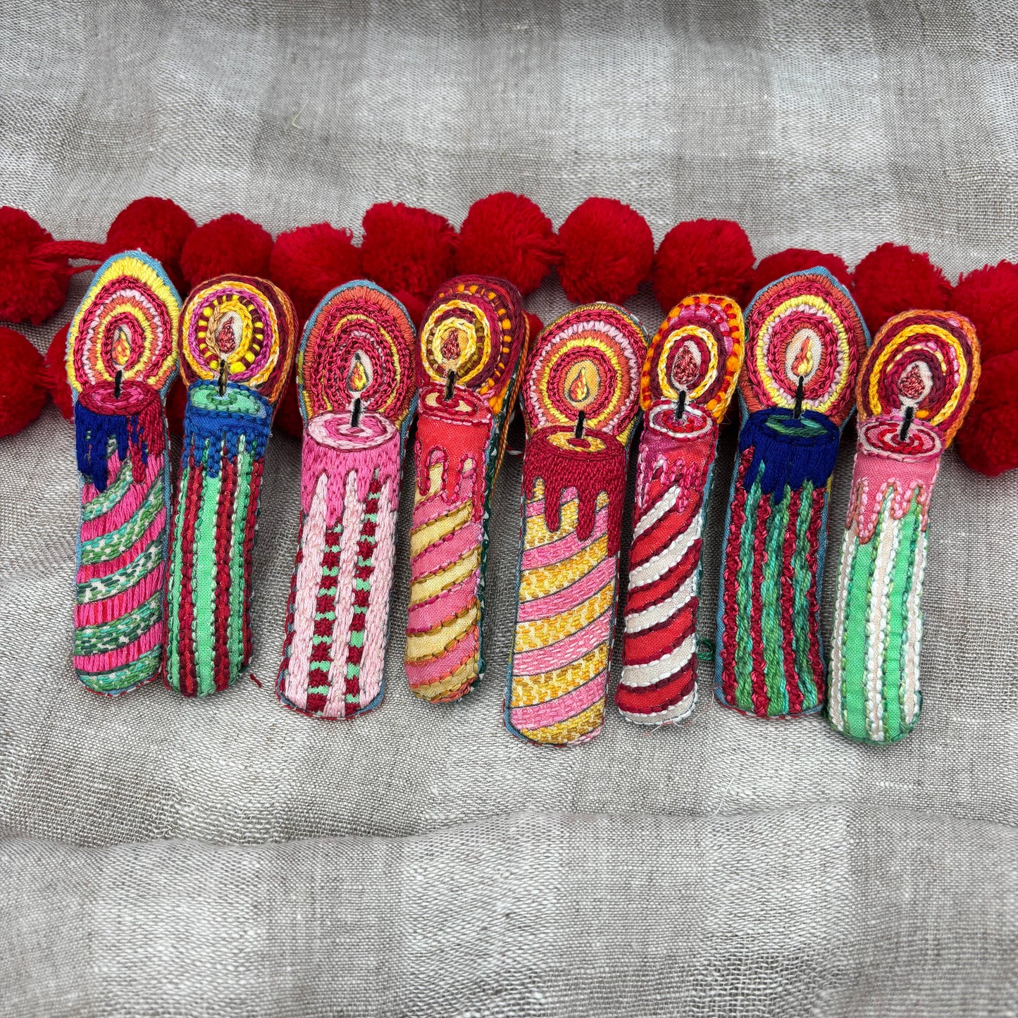 Dropcloth Samplers - Candle Ornaments