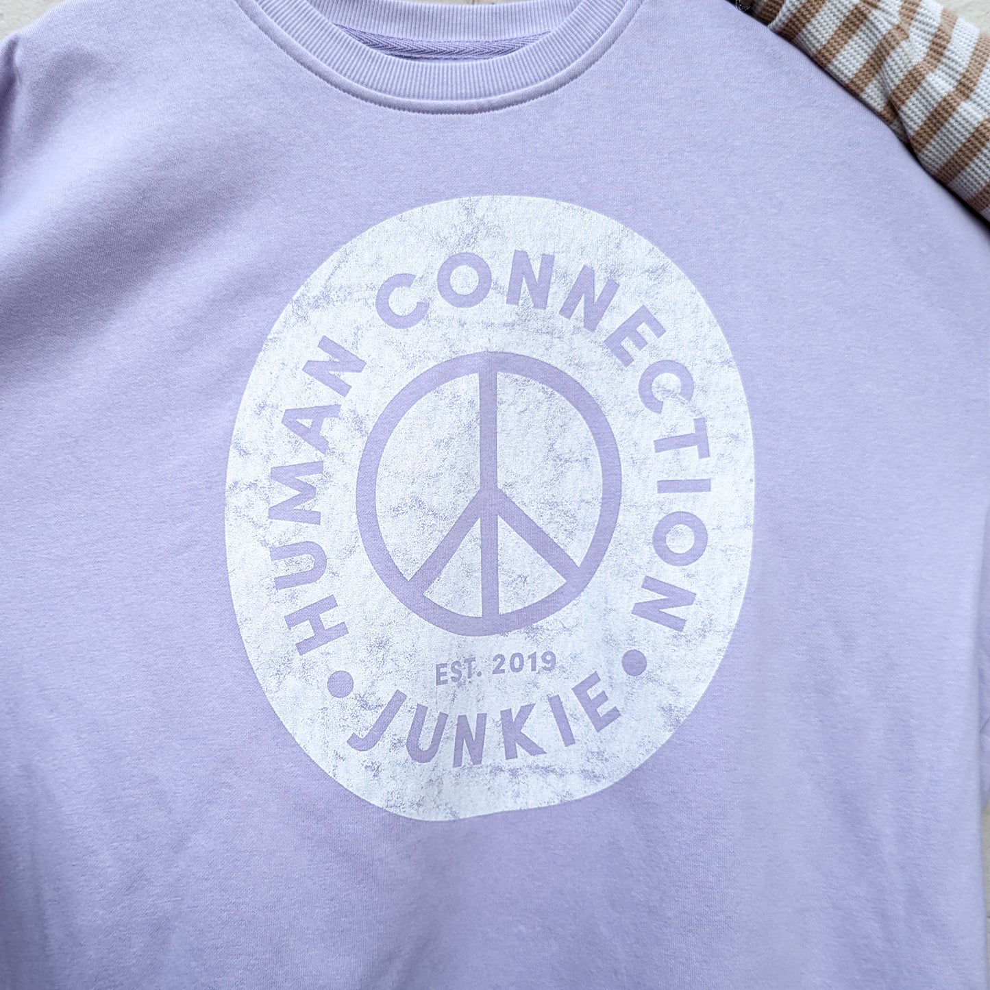 Human Connection Lavender Crewneck Sweater
