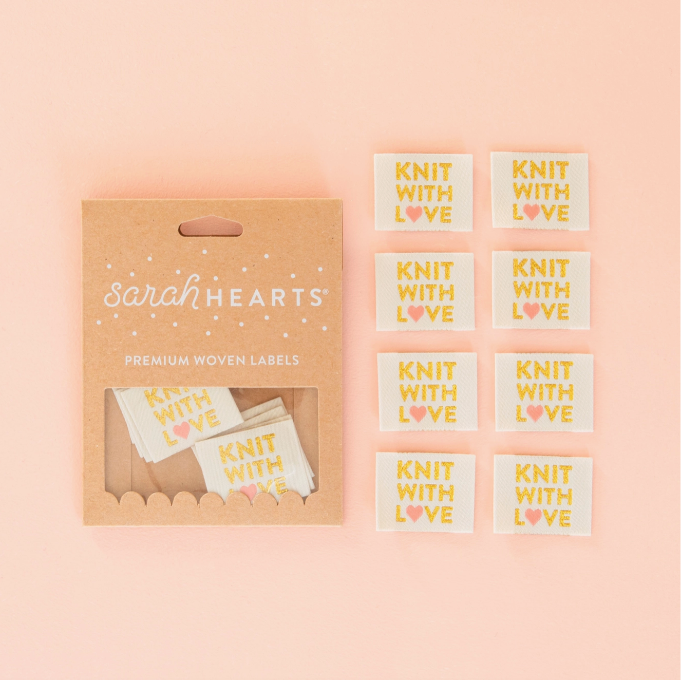 Knit with Love Woven Labels Knitting Sewing Clothing Label