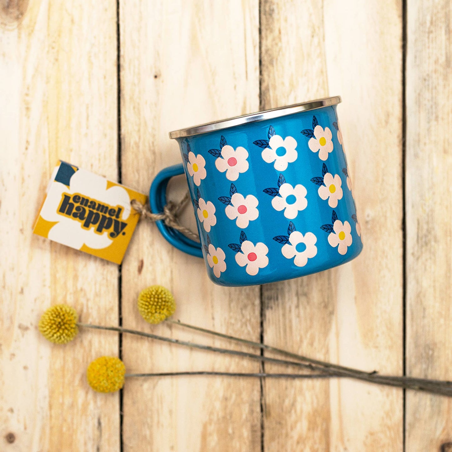 Enamelhappy - BEAUTIFUL CANDY ROSE PINK ENAMEL MUG - Retro Spring Summer