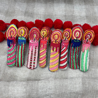 Dropcloth Samplers - Candle Ornaments