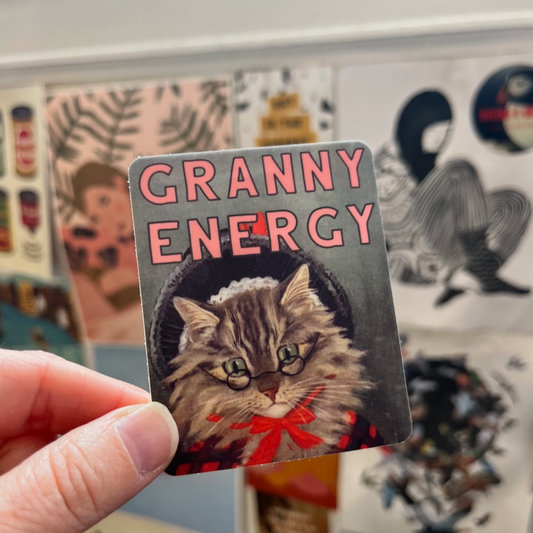 "Granny Energy" Cat Sticker