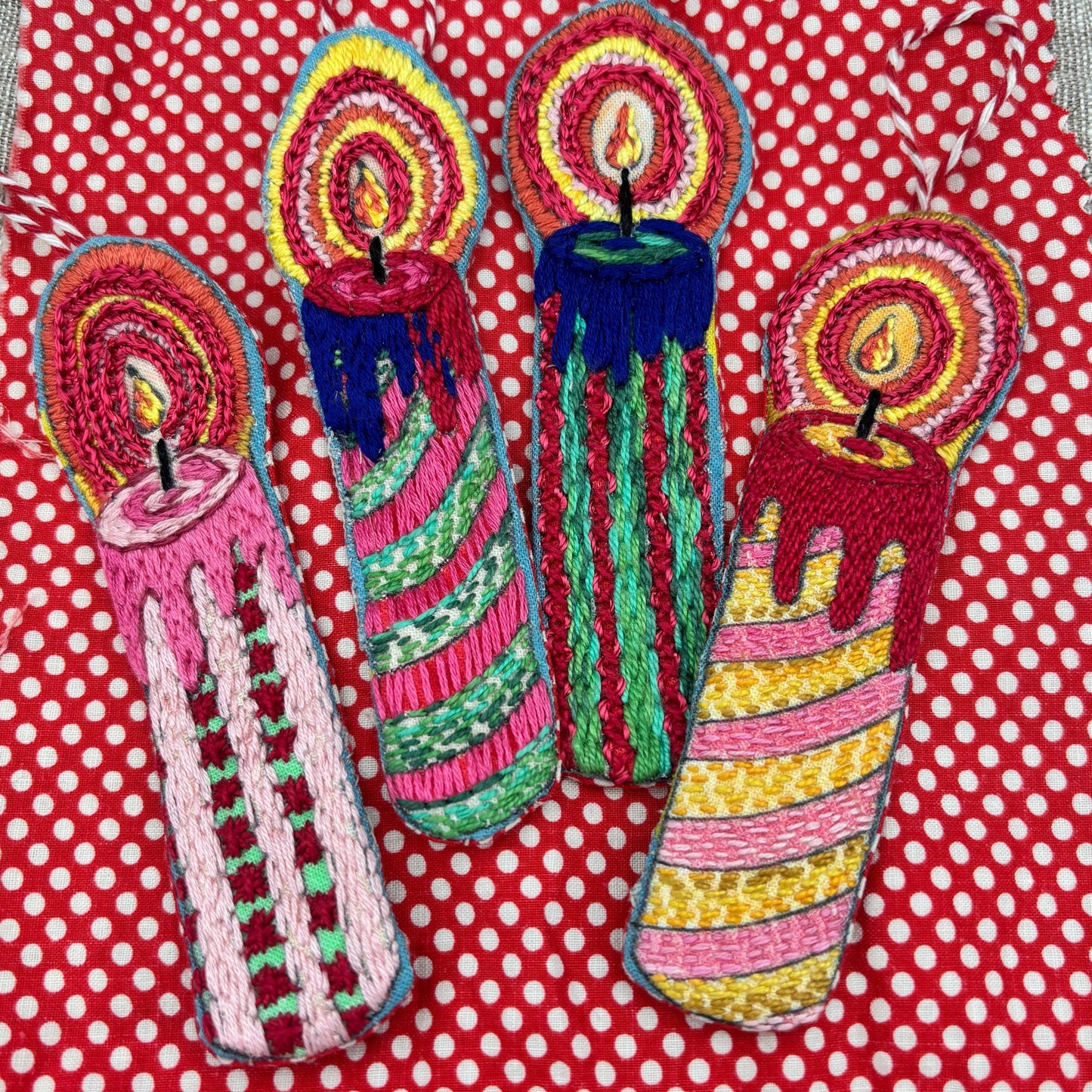 Dropcloth Samplers - Candle Ornaments