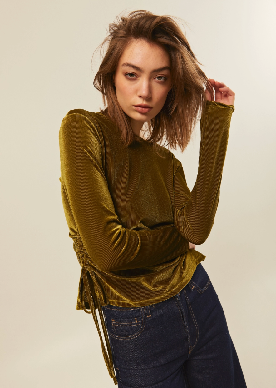 Velvet Ruched Top