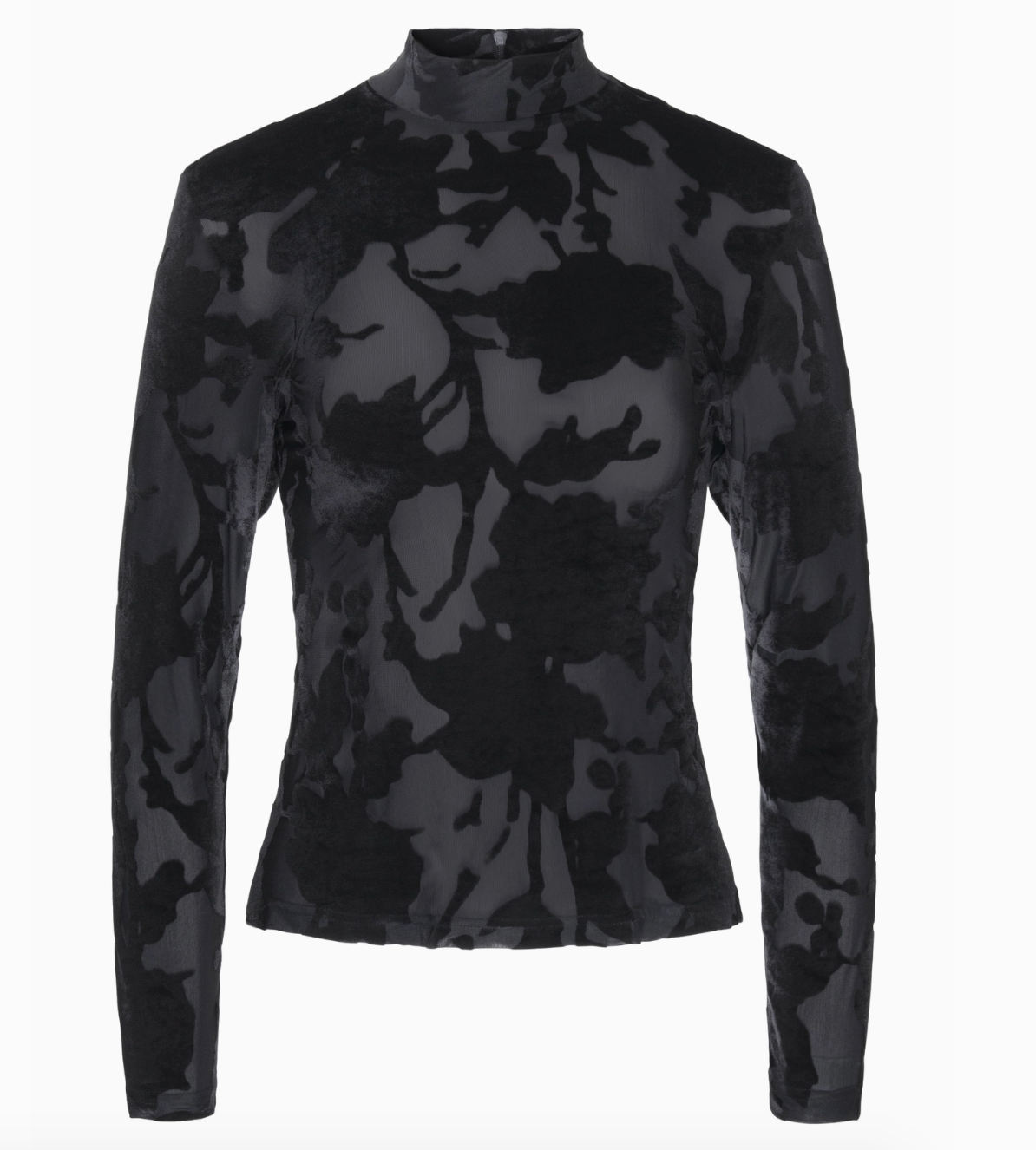 Hilary MacMillan - Velvet & Mesh Burnout Mock Turtleneck