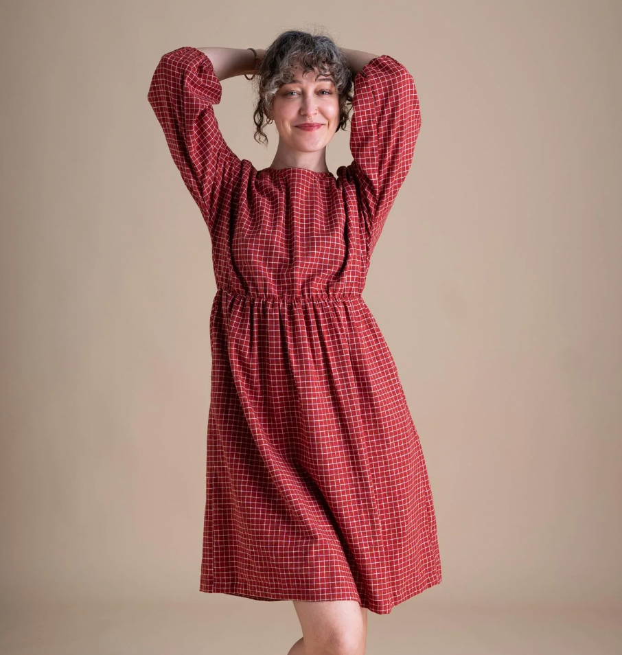 Conscious Clothing - Clara Dress in Red Check