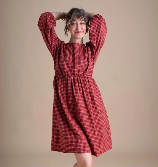 Conscious Clothing - Clara Dress in Red Check