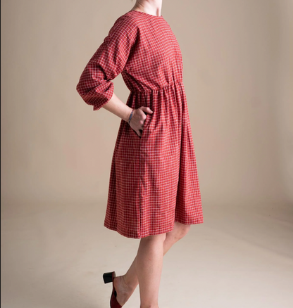 Conscious Clothing - Clara Dress in Red Check