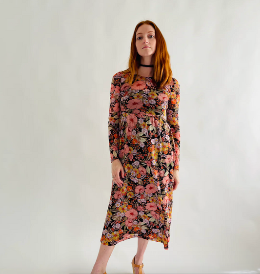 Altar Houseline Megumi Dress in Midnight Moon Floral