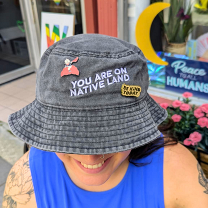 YOU ARE ON NATIVE LAND Bucket Hat Blueberry Moon