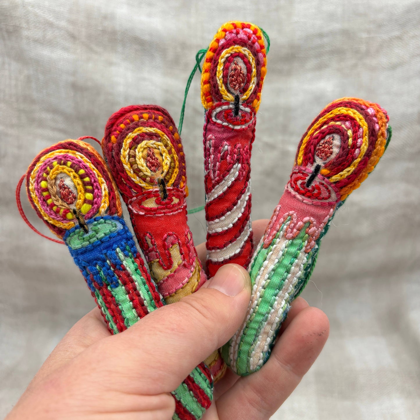 Dropcloth Samplers - Candle Ornaments