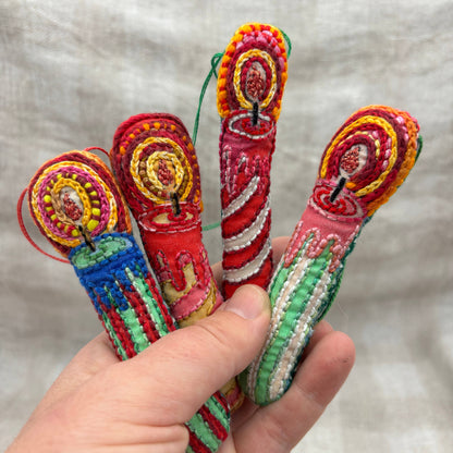 Dropcloth Samplers - Candle Ornaments